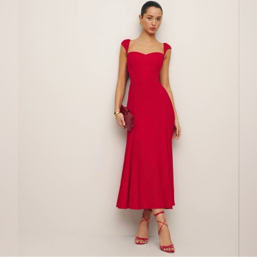 NWT Reformation Bryson Dress 10 Cherry Red Spring Summer Dress 🍒